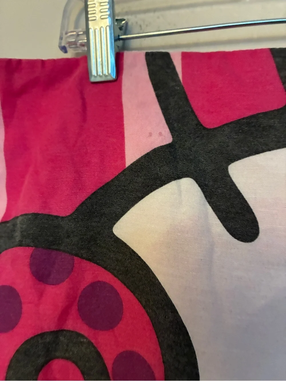 RARE Vintage Y2K Hello Kitty Sanrio Pillow Case Pink Polka Dot Stripes Cotton